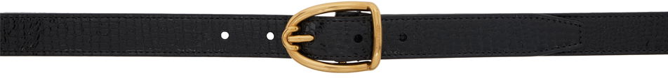 Opasok Tom Ford TOM FORD Printed Lizard Angled Buckle Belt Čierna | TB286-LGO050X, 0