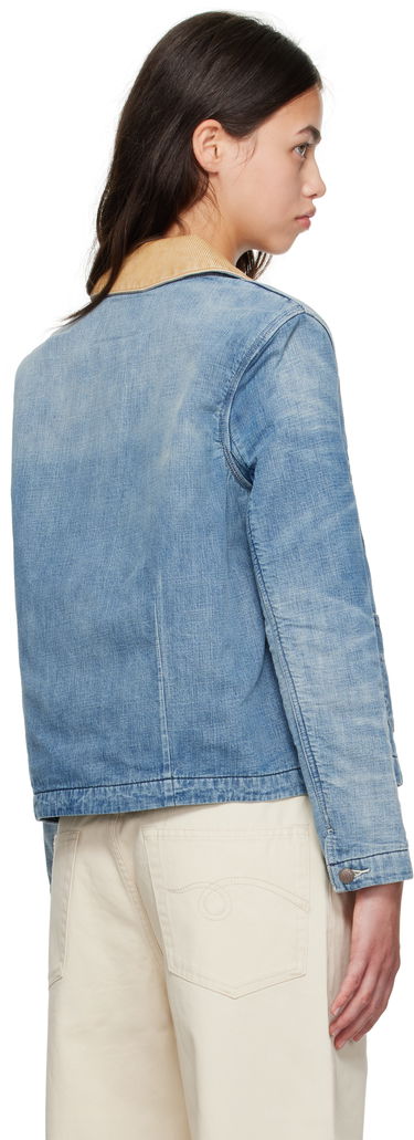 Bunda R13 Cropped Denim Chore Jacket Modrá | R13WD183-D346A, 2