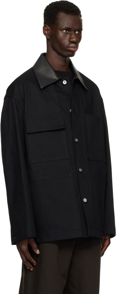 Bunda Jil Sander Jil Sander Leather Collar Denim Jacket Čierna | J22SW0033_J46655, 1