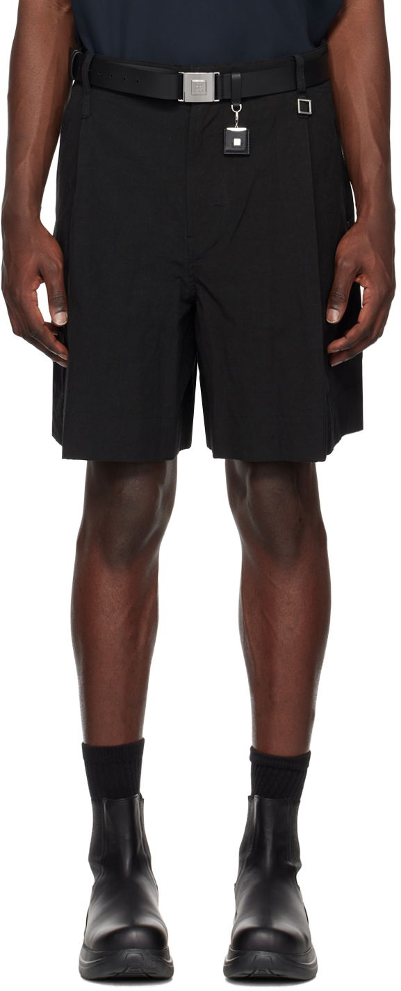 Šortky WOOYOUNGMI WOOYOUNGMI Men's Pleated Shorts Čierna | W231PT31, 0