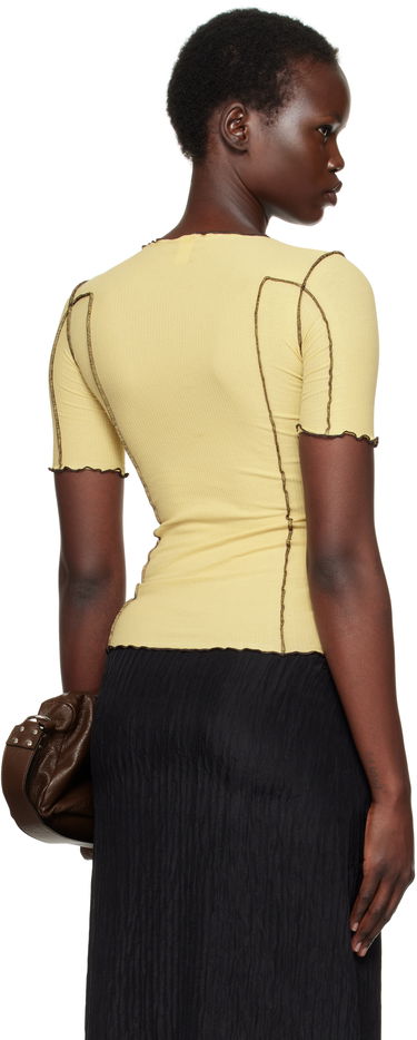 Tričko Baserange Baserange Omato 3/4 Sleeve Lettuce Edge T-Shirt Žltá | TTO3-RB-SP25, 2