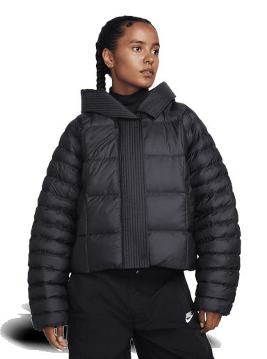 Prešívaná bunda Nike Sportswear Swoosh Puffer PrimaLoft® Therma-FIT Oversized Hooded Jacket Čierna | FB8729-010