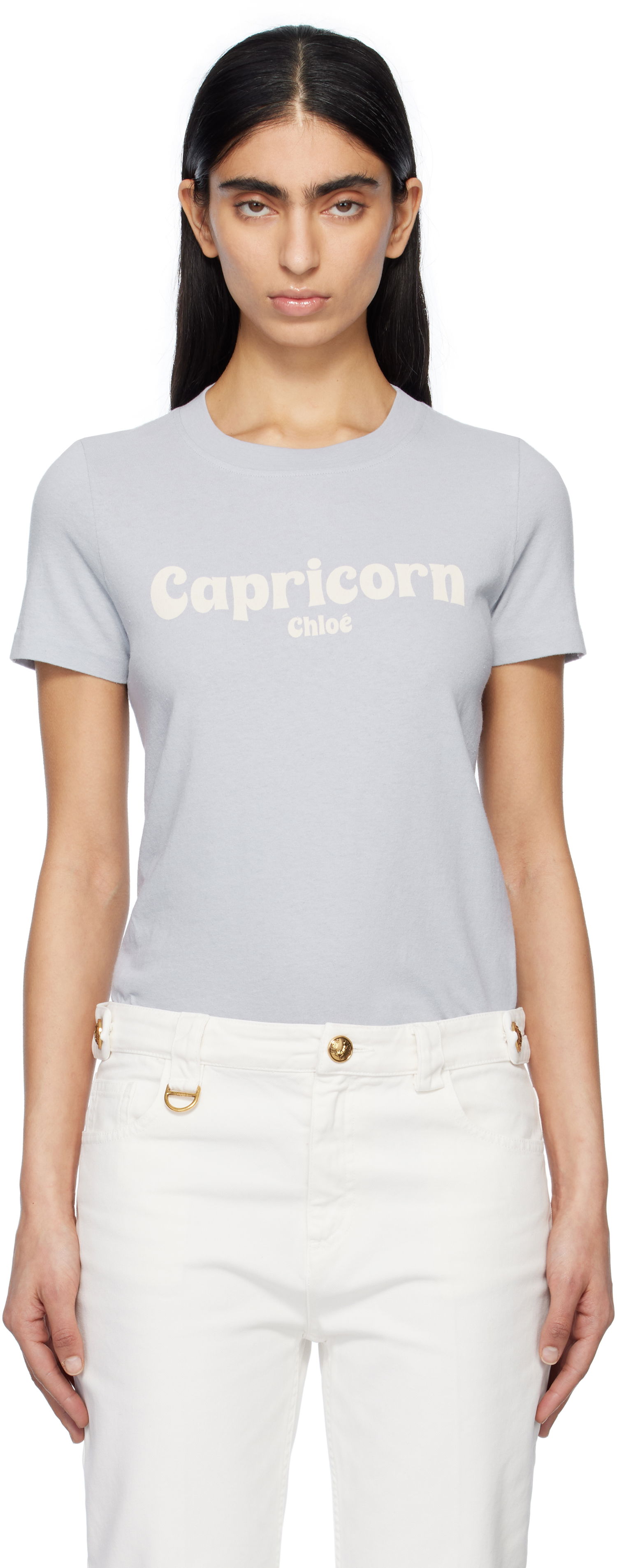 Tričko CHLOÉ Chloé Baby Fit 'Capricorn' T-Shirt Modrá | CH25SJH08186, 0