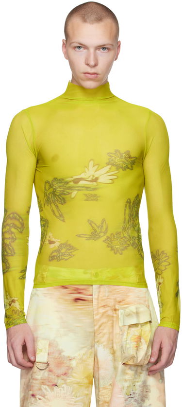 Sveter Collina Strada Collina Strada Thumbtastic Floral Print Mesh Turtleneck Zelené | XX3340, 0