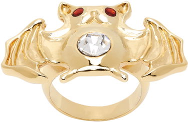 Prsteň Chopova Lowena Gold Ring With Bat And Crystal Metalická | 6456, 0