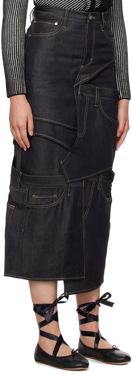 Sukňa Feng Chen Wang Feng Chen Wang Paneled Denim Midi Skirt Navy | FWF16SK12, 1