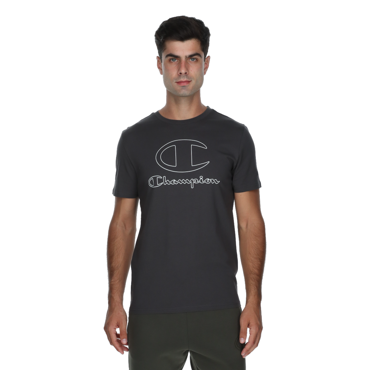 Tričko Champion Crewneck Logo T-Shirt Šedá | 222130-ES504, 0