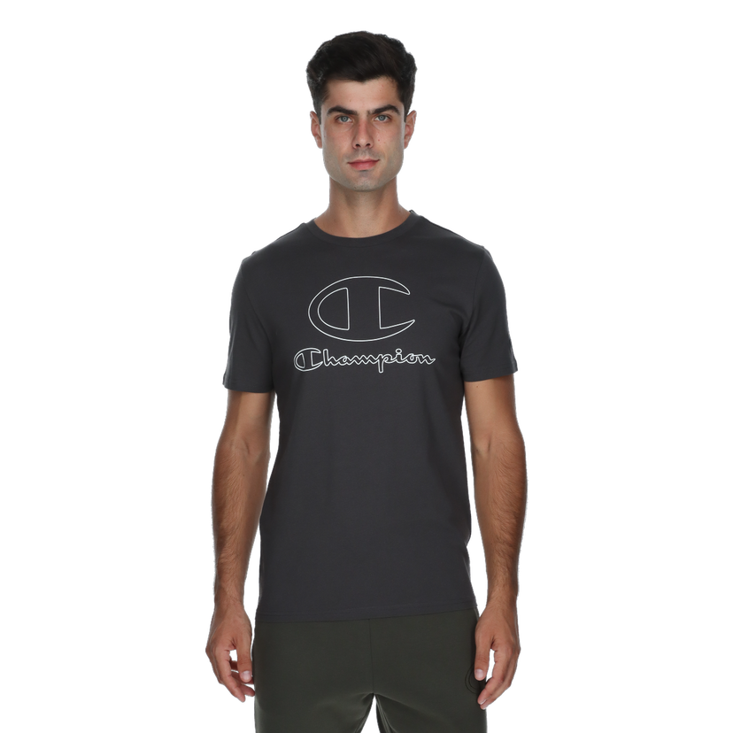 Tričko Champion Crewneck Logo T-Shirt Šedá | 222130-ES504