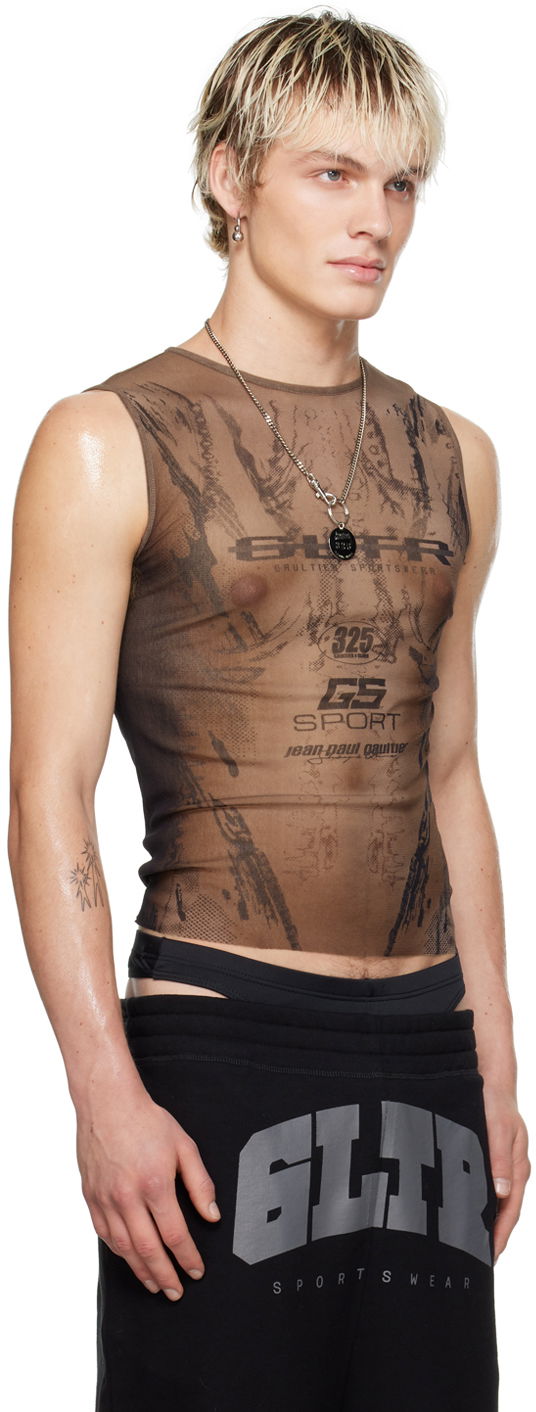 Tielko Jean Paul Gaultier Shayne Oliver Edition 'GS Sport' Graphic Tank Top Hnedá | 24/27-U-DB034-T550-6700, 1