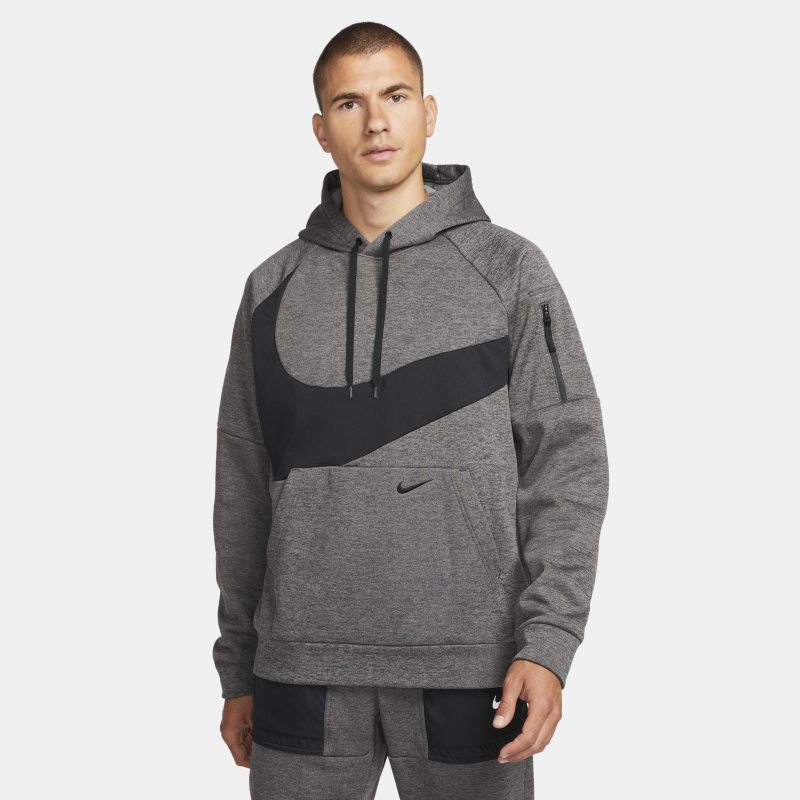 Mikina Nike Therma-FIT Pullover Fitness Hoodie Šedá | DQ5401-071, 0