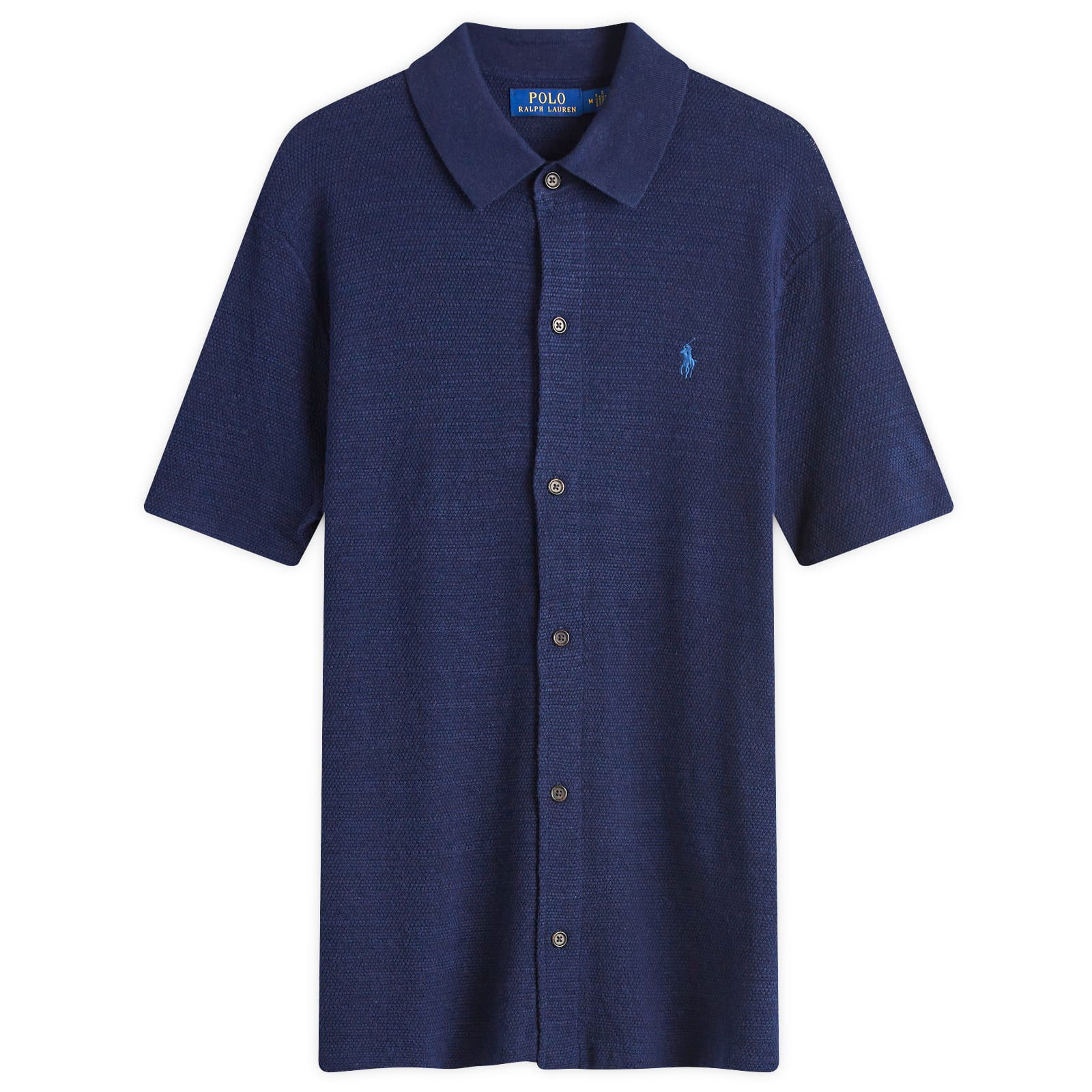 Button Through Knitted Polo Shirt