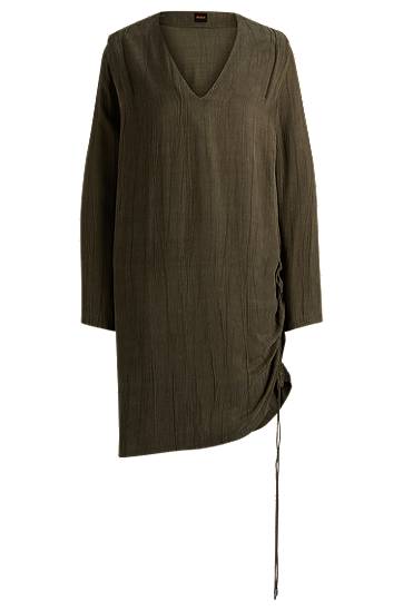 Šaty BOSS Midi Dress with Drawcord Zelené | 50524225, 0