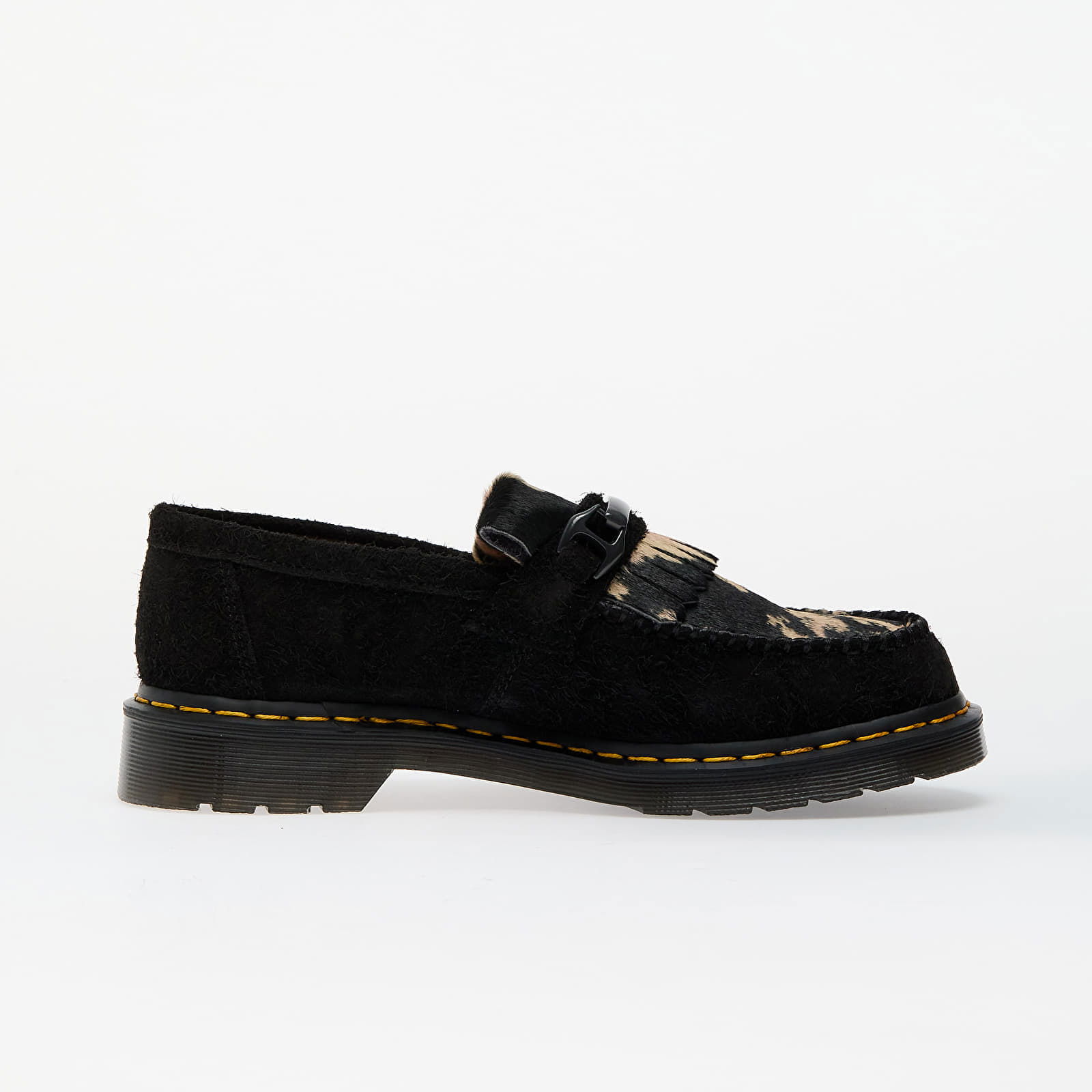 Adrian Black Suede Loafers with Contrast Hair On