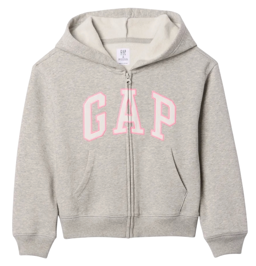 Mikina GAP Hooded Full-Zip Logo Sweatshirt Šedá | 590786-00, 0