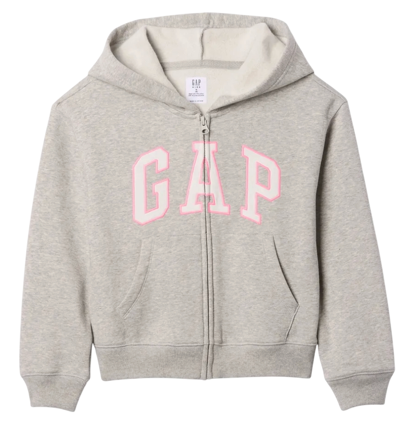 Mikina GAP Hooded Full-Zip Logo Sweatshirt Šedá | 590786-00