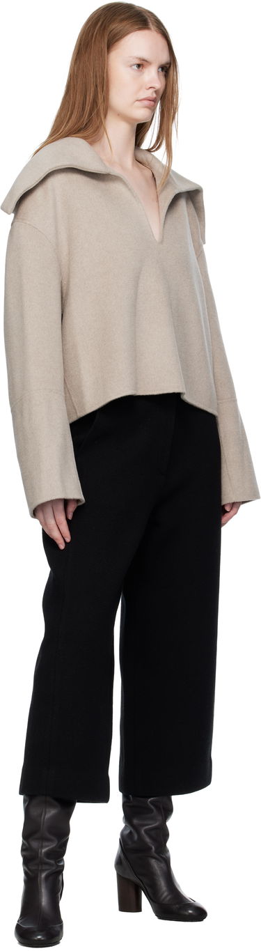 Sveter Nanushka Nanushka Maxe Cropped Wool Sweater Béžová | NW25PFJK12992, 2