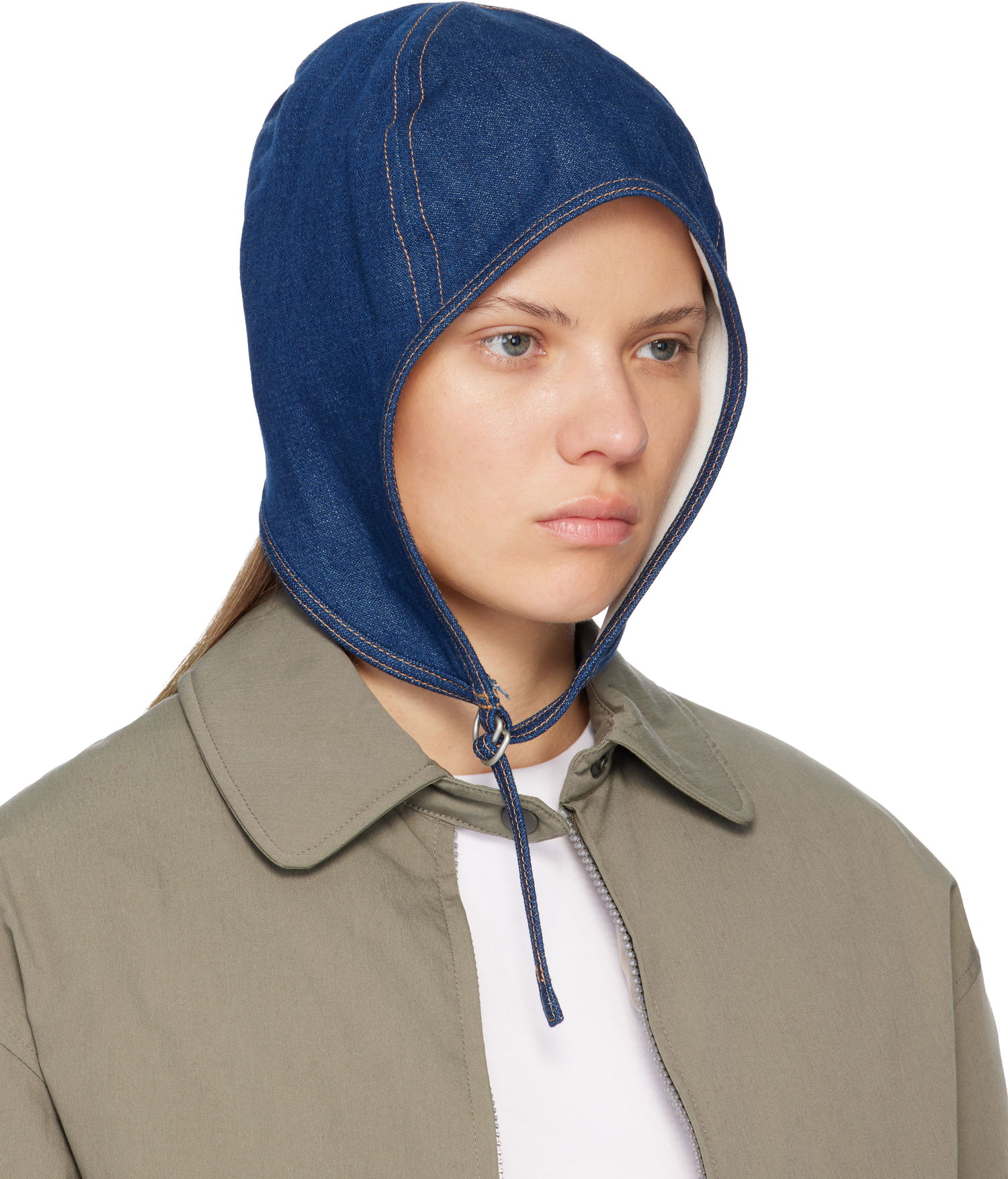 Klobúk Acne Studios Stitched Denim Cinch Hat Modrá | C40432-, 1