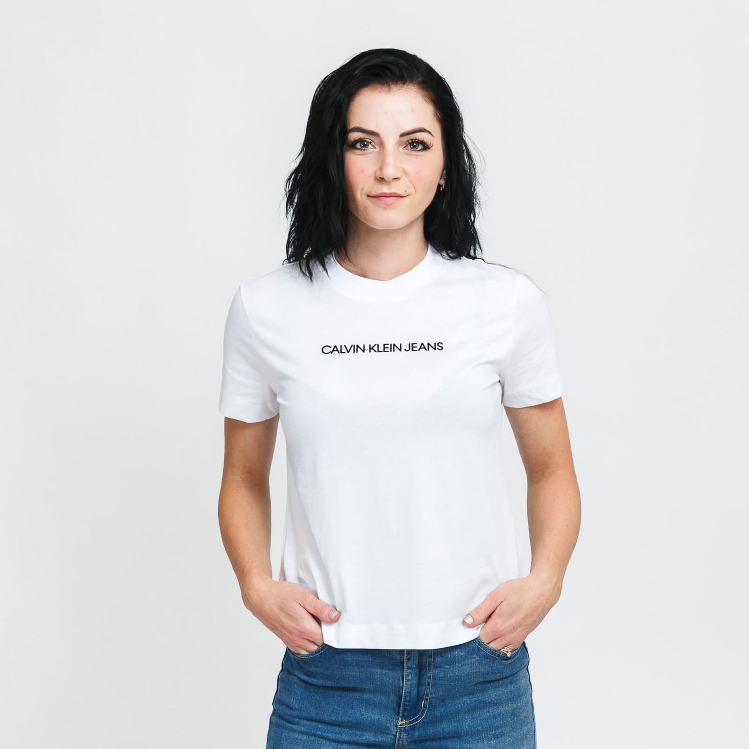 Tričko CALVIN KLEIN Shrunken Institution Tee Biela | J20J216251 YAF, 0