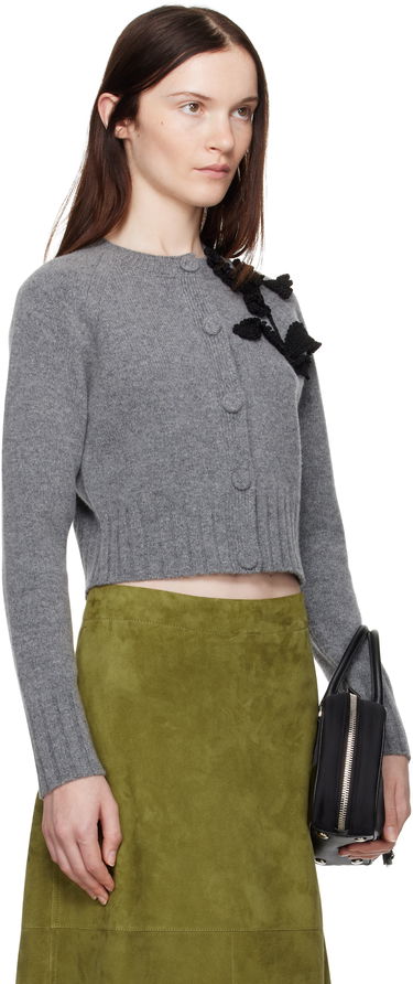 Sveter Erdem Erdem Cropped Knit Cardigan Šedá | PS25_KT3_GRLCFK, 1