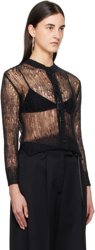Sveter Simone Rocha Simone Rocha Cropped Open Knit Cardigan Ružová | AMK20R 0643, 4