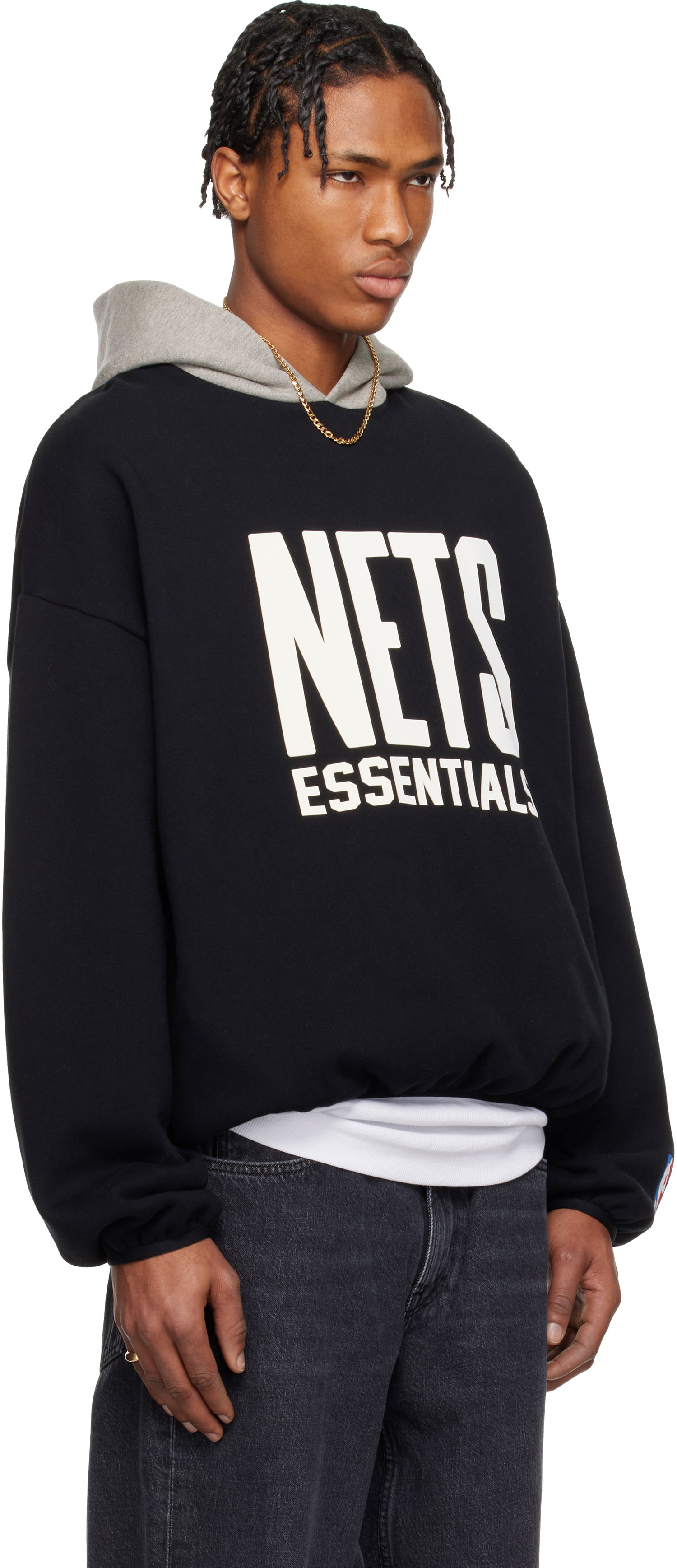 Mikina Fear of God Fear of God ESSENTIALS NBA Nets Pull Over Hoodie Čierna | 192AL246505F, 1
