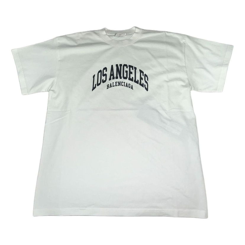 Tričko Balenciaga Los Angeles City Print Cotton T-Shirt Biela | 612965TLVL59040