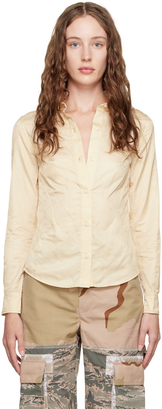 Košeľa Marine Serre Marine Serre Moonogram Button-Down Shirt Žltá | T319FW22W