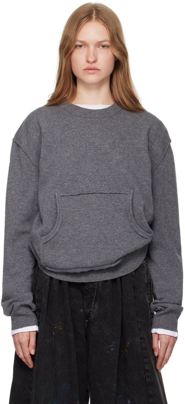 Sveter Maison Margiela Kangaroo Pocket Sweater Šedá | S50HL0027 M13060, 0