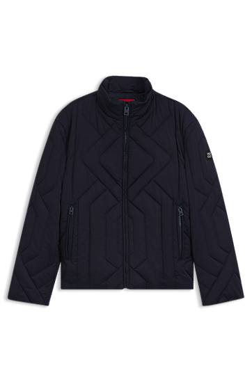 Bunda BOSS Quilted Satin Water-Repellent Jacket Navy | 50546223