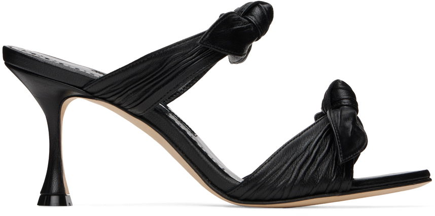 Doplnky Manolo Blahnik Manolo Blahnik Lollo Knotted Leather Heeled Mules Čierna | 224-1604, 0