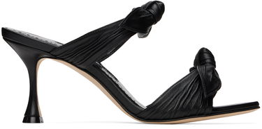 Doplnky Manolo Blahnik Manolo Blahnik Lollo Knotted Leather Heeled Mules Čierna | 224-1604, 0