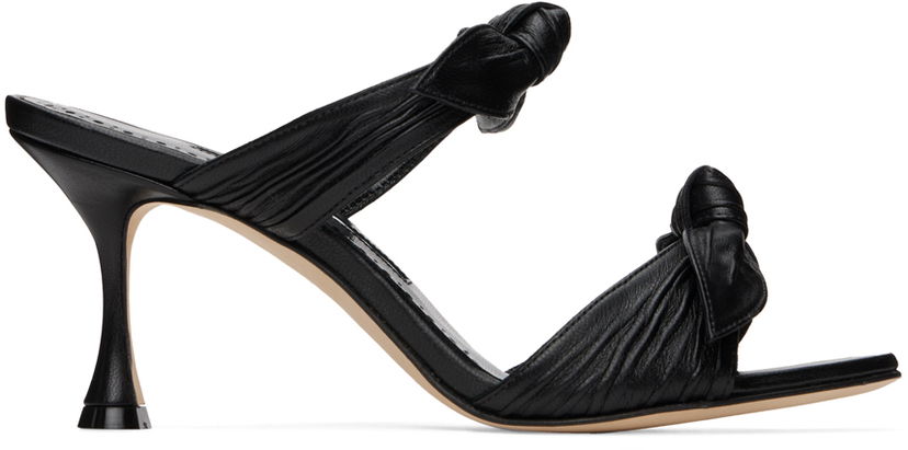 Doplnky Manolo Blahnik Manolo Blahnik Lollo Knotted Leather Heeled Mules Čierna | 224-1604