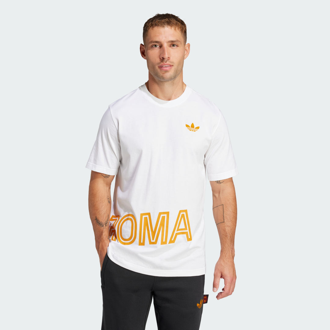 Tričko adidas Performance AS Roma Graphic T-Shirt Biela | JJ2684, 0