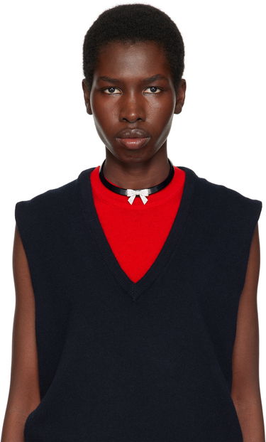Náhrdelník SHUSHU/TONG YVMIN Edition Pave Bowknot Acetate Choker Čierna | 25630SLV00NN, 1