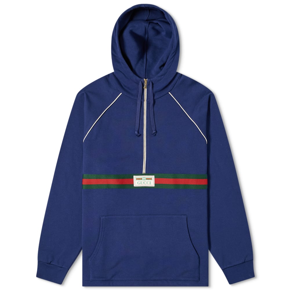 Mikina Gucci Gucci GRG Detail Half Zip Hoodie Modrá | 645320-XJDAK-4397, 0