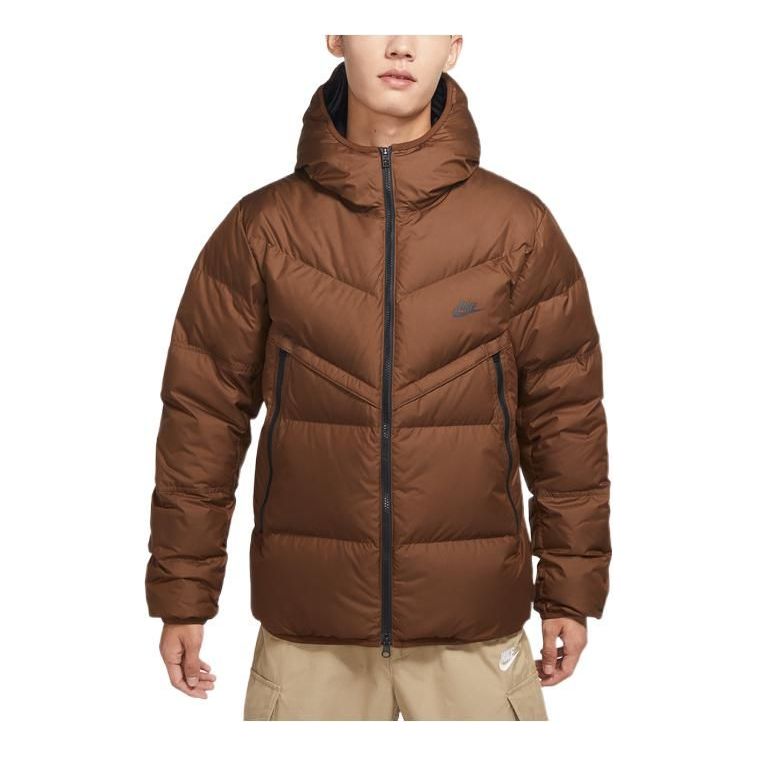 Prešívaná bunda Nike Hooded Puffer Jacket Hnedá | DV1132-259
