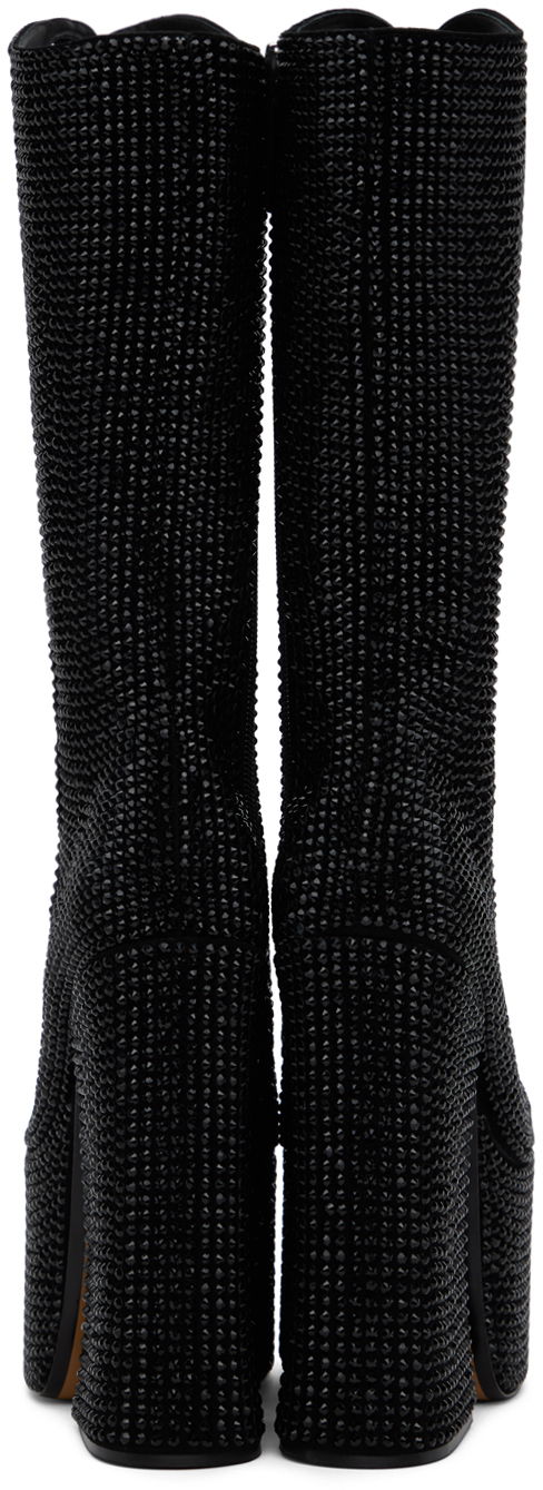 Starostlivosť o obuv Marc Jacobs Marc Jacobs 'The Rhinestone Kiki' Knee-High Platform Boots Čierna | 2P4FBO001F19, 1