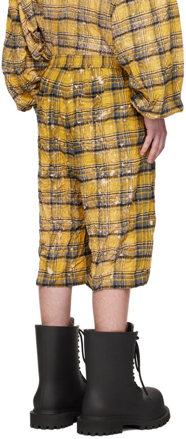 Šortky We11done We11done Crinkled Check Shorts Žltá | WD-PT1-23-254-U-YE, 2