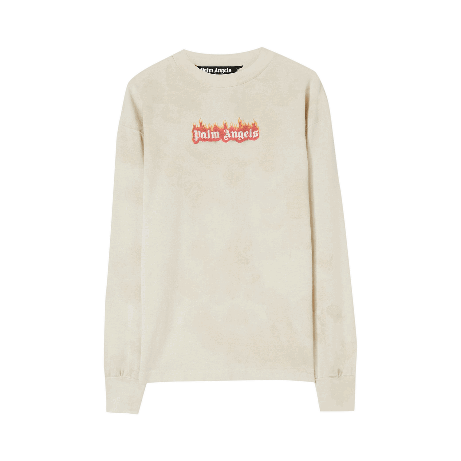 Tričko Palm Angels Long Sleeve Burning Logo Classic Tee Béžová | PMAB002F22JER0020310, 0