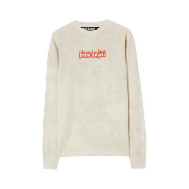 Tričko Palm Angels Long Sleeve Burning Logo Classic Tee Béžová | PMAB002F22JER0020310, 0