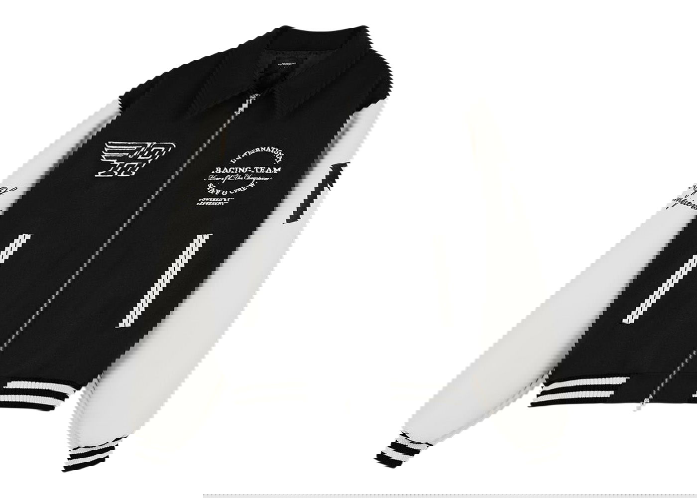 Bunda Represent Clo Represent Racing Team Varsity Jacket Black/White Čierna | M01143-01, 0