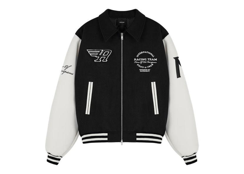 Bunda Represent Clo Represent Racing Team Varsity Jacket Black/White Čierna | M01143-01