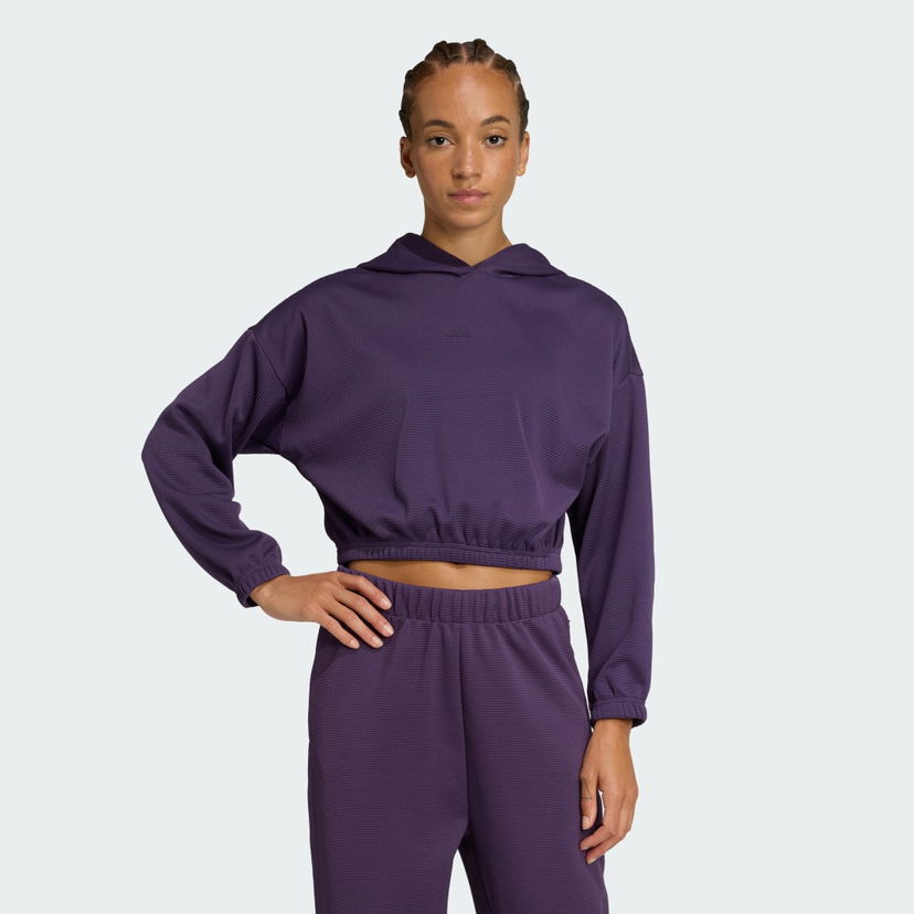 Mikina adidas Performance Yoga Cropped Hoodie Fialová | JY2667
