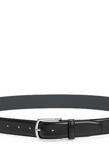 Opasok BOSS Leather Belt with Branded Buckle and Full Lining Čierna | 50529626, 1
