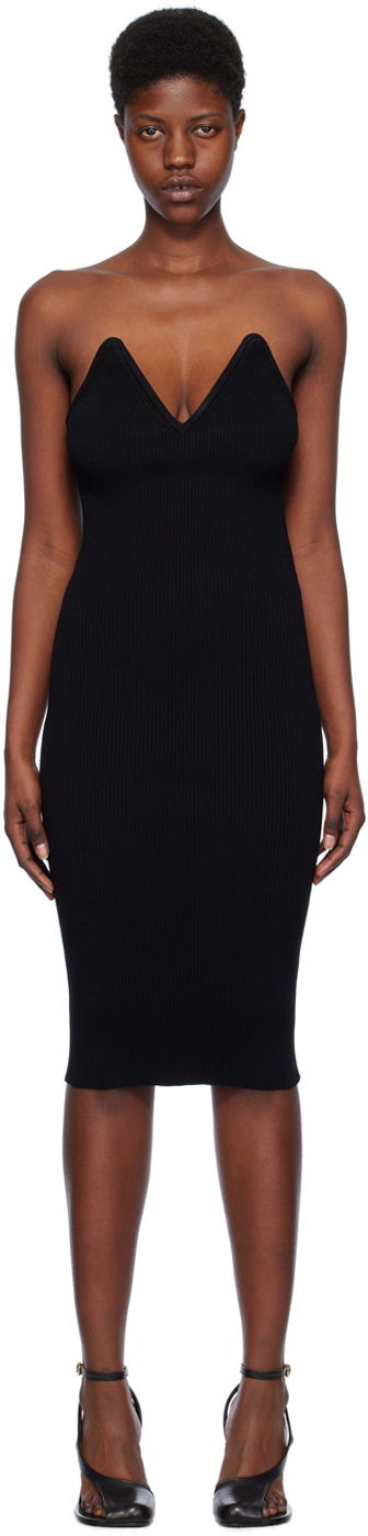Šaty Coperni V-Neck Midi Dress Čierna | COPML91852, 0