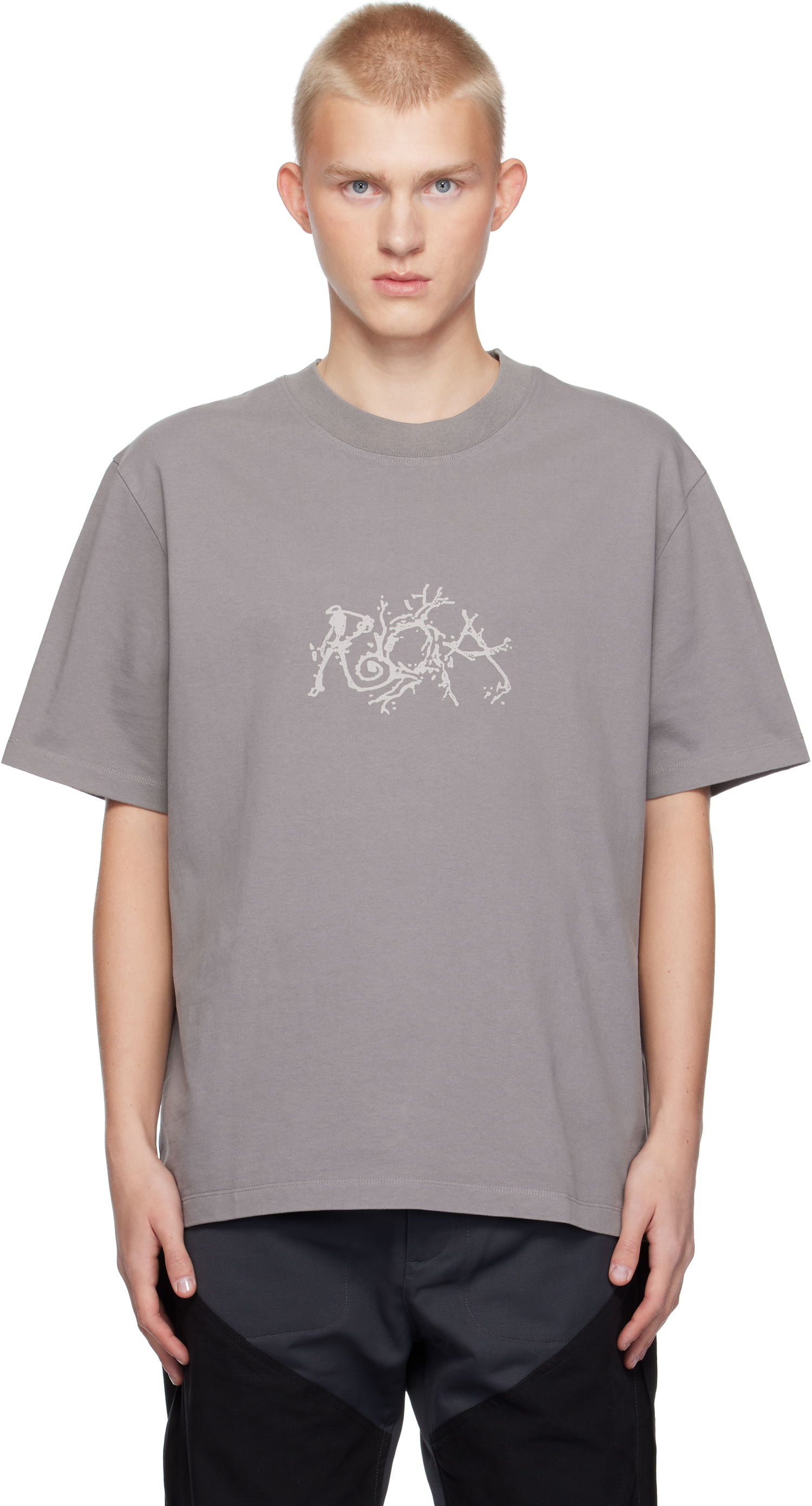 Tričko ROA Graphic Boxy T-shirt Šedá | RBMW0253JY21, 0