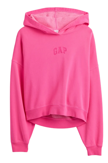 Mikina GAP Cropped Long Sleeve Hoodie with Front Logo Ružová | 429497-02, 2