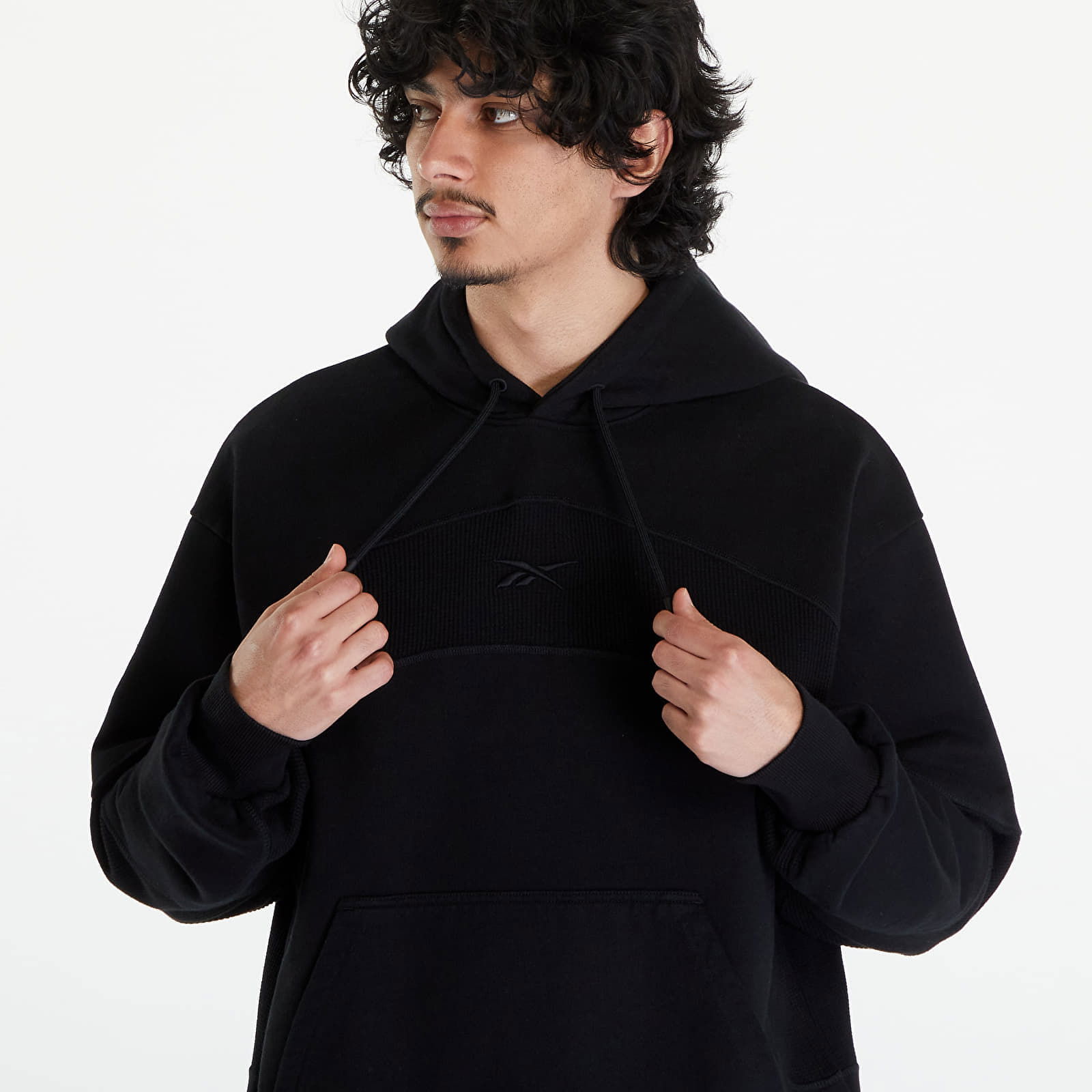 LTD Waffle Pattern Hoodie Black