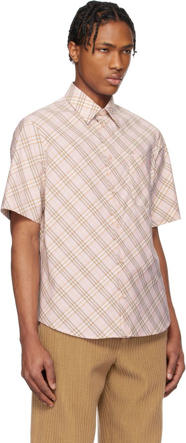 Košeľa Burberry Burberry Check Cotton Short Sleeve Shirt Ružová | 8102566, 1