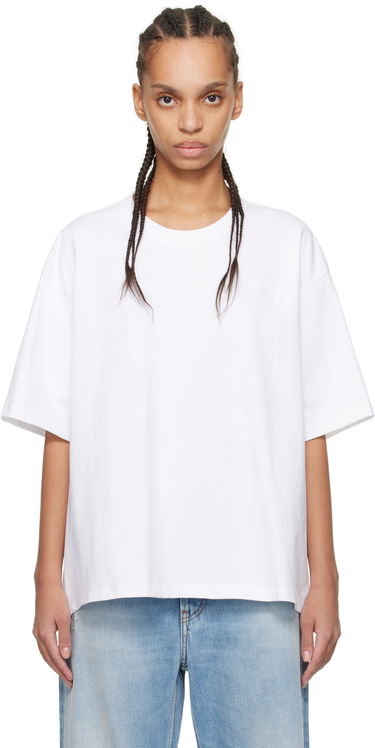 Tričko GANNI Ganni Heavy Cotton Drop Shoulder Open Back T-Shirt Biela | T4066, 0